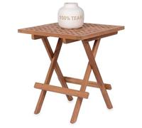 MR. DEKO Table d'appoint pour balcon Devon - 50 x 50 cm - Pliable - En bois de teck
