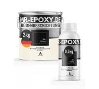Mr. Epoxy Résine Époxy Sol (2,5kg, RAL 9001 - Blanc crème) - Peinture Époxy Bi-Composant pour Garage, Terrasse & Béton - Revêtement Sol Extérieur & Intérieur