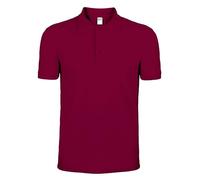 Mr. Gadgets Polo pour homme à manches courtes - Maillot de travail - T-shirt 100 % coton piqué - Couleur unie avec col et boutons, Bourgogne, L