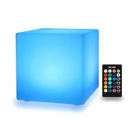 Mr.Go Lampe LED RVB de 6" - Lampe de table rechargeable - Changement de couleur - Lumière d'ambiance avec télécommande - Luminosité à intensité variable - 16 lumières chaudes pour l'éclairage de la