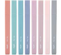 Mr. Pen - Beaux surligneurs esthétiques, 8 pièces, pointe biseautée, couleurs terreuses, assortiment de couleurs, ensemble de surligneurs pastel qui ne transpercent pas pour Bible