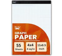 Mr. Pen Bloc de papier quadrillé de 21,6 x 27,9 cm, 4 x 4 (4 carrés par pouce), 55 feuilles, idéal pour les mathématiques, les graphiques et les croquis, papier quadrillé pour étudiants, ingénieurs