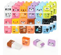 Mr. Pen - Gomme en forme d'animal mignon avec rouleau de nettoyage et housse, lot de 36, sans latex, gommes en vrac pour adolescents et enfants, enseignants, salle de ournitures scolaires