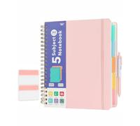 Mr. Pen- Large Spiral Lined Notebooks for Work with Removable Dividers & Tabs, 8.5"x11", 280 Pages, Blush Color,with 1 pc pen, 100 sticky tabs