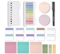 Mr. Pen Lot de 1 000 feuilles de notes adhésives transparentes, colorées, 7,6 x 7,6 cm, 7,6 x 12,7 cm