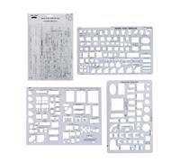 Mr. Pen - Lot de 3 gabarits pour plan de maison, avec idées décoration intérieure et meubles, outils de dessin et formes réglées pour l'architecture