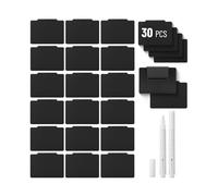 Mr. Pen - Lot de 32 étiquettes de panier à clipser, 30 étiquettes amovibles pour bacs de rangement avec 2 marqueurs à craie blanche pour l'organisation des cubes de rangement en tissu, faciles à