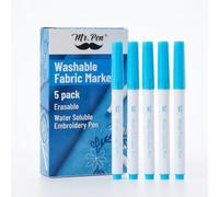 Mr. Pen - Lot de 5 marqueurs pour tissu pour couture, bleu, marqueurs pour couture effaçable, stylo solaire à eau