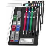 Mr. Pen Lot de 5 porte-mines (0,3, 0,5, 0,7, 0,9, 2 mm), 5 mines HB et 10 recharges de gomme, crayons de dessin de précision pour croquis, écriture et œuvres d'art techniques