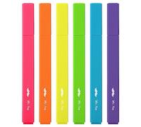 Mr. Pen - Lot de 6 surligneurs esthétiques, pointe biseautée, couleurs vives, surligneurs de couleurs assorties, surligneurs bibliques et stylos sans bavure, surligneurs mignons, sans bavure pour