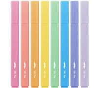 Mr. Pen - Lot de 8 surligneurs esthétiques, pointe biseautée, couleur pastel discrète, sans bavure biblique, surligneurs de couleurs assorties, ensemble de surligneurs pastel