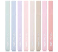 Mr. Pen - Lot de 8 surligneurs esthétiques, pointe biseautée, couleur pastel discrète, sans bavure de la Bible, surligneurs de couleurs assorties, ensemble de surligneurs pastel, fournitures scolaires