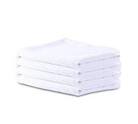 Mr.R Lot de 4 torchons de Cuisine Vierges de qualité supérieure en Polyester pour sécher la Vaisselle, 40 x 60 cm, Blanc
