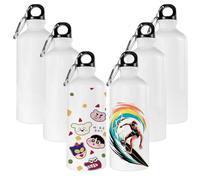 MR.R Lot de 6 bouteilles de sport vierges en aluminium blanc pour sublimation 600 ml