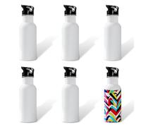MR.R Lot de 6 bouteilles d'eau de voyage en aluminium avec couvercle à paille pour le sport, 600 ml