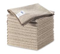MR.SIGA 12 Chiffons de Nettoyage, Serviettes Microfibre Tout Usage, Café