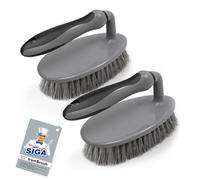 MR.SIGA Brosse à récurer Usage intensif avec poignée Ergonomique. Lot de 2 pièces, Gris.