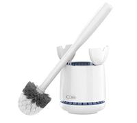 MR.SIGA Brosse Toilettes WC, Brosse WC et Support à Couvercle Automatique | Balayette WC Nettoyage Cuvette Premium, Ensemble Brosse Toilettes et Support avec Tête Remplaçable,Brosse à Récurer WC, Blanc