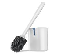 MR.SIGA Brosse WC, Brosse Toilette en Silicone avec Support, Montage Mural | Brosse Toilette WC, Montage Mural ou au Sol, Balayette WC Suspendue pour Salle de Bain, Facile à Laver et Sèche Rapide, Blanc