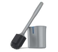 MR.SIGA Brosse WC, Brosse Toilette en Silicone avec Support, Montage Mural | Brosse Toilette WC, Montage Mural ou au Sol, Balayette WC Suspendue pour Salle de Bain, Facile à Laver et Sèche Rapide, Gris