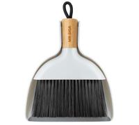 MR.SIGA Ensemble Mini Pelle et Balayette, Petite Pelle Balayette de Table | Petite Pelle et Balayette avec Manche en Bambou, Rangement à Poignée Compacte, Petit Balai Ramasse Poussière, Blanc