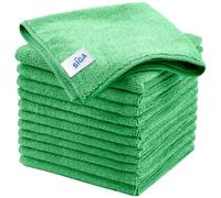 MR.SIGA Lot de 12 Chiffons de Nettoyage, Serviettes en Microfibre Tout Usage, Torchon de Nettoyage, Taille 32 x 32 cm, Vert