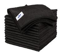 MR.SIGA 12 Chiffons de Nettoyage, Serviettes Microfibre Tout Usage, Noir