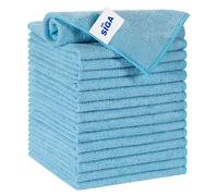 MR.SIGA Lot de 15 Chiffons Microfibre Ménage, Lavette Microfibre Tout Usage, Torchon Cuisine, Taille 30 x 30 cm, Bleu