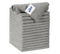 MR.SIGA Lot de 15 Chiffons Microfibre Ménage, Lavette Microfibre Tout Usage, Torchon Cuisine, Taille 30 x 30 cm, Gris