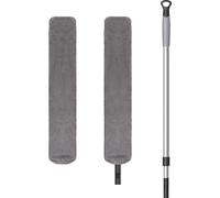 MR.SIGA plumeau en microfibre, balai d'angle, raclette à poussière, manche long télescopique, balai télescopique, brosse à poussière lavable pour plafond, sol, meubles et armoires, flexible