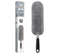 MR.SIGA Plumeau Poussière Microfibre sans Peluche,Plumeau Attrape Poussière | Plumeau Lavable en Machine, Plumeaux de Nettoyage Domestique avec Poignée Antidérapante et Tête Remplaçable