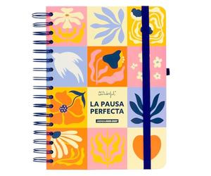 Mr. Wonderful Agenda scolaire 2026-2027 avec spirale et autocollants, planificateur quotidien complet de septembre 2026 à août 2027 avec extras, règle, poche et organisation - La pause parfaite
