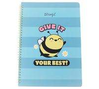 Mr. Wonderful - Cahier à couverture rigide A4 Bee - Encadrement en spirale - Donnez le meilleur de vous-même ! - 160 pages carrées - Comprend des autocollants