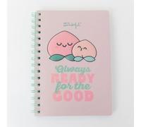 Mr. Wonderful - Cahier A5 3D Peach - Reliure spirale - Toujours prêt pour le bien - 160 pages blanches