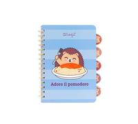Mr. Wonderful Cahier A5 avec Intercalaires Hérisson Adoro il Pomodoro - Cahier Quadrillé avec Onglets