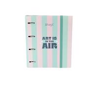 Mr. Wonderful - Classeur à anneaux et folios - L'art est dans l'air - Classeur à 4 anneaux - Comprend des folios de remplacement - 120 feuilles
