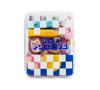 Mr. Wonderful - Kit Papeterie Créative Stay Positive pour Décorer Agenda - Set avec Autocollants, Surligneurs, Marque-Pages et Mini Carnet