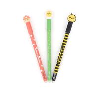 Mr. Wonderful - Pack 3 Stylo effaçable Bo-Bo Daisy, mushroom and bee - Never stop dreaming - Stylo bille à encre bleue