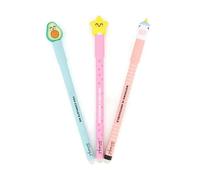 Mr. Wonderful - Pack 3 Stylo effaçable Bo-Bo Unicorn, Avocado, Star - Never stop dreaming - Stylo bille à encre bleue