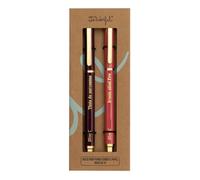 Mr. Wonderful - Set de 2 stylos à mettre sur le papier idées de 10 - Set de 2 stylos avec corps métallique et encres de couleur bleue et noire