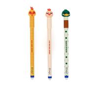 Mr. Wonderful Set de 3 Stylos Effaçables Bo-Bo Ferme Poule, Coq et Canard - Encre Bleue