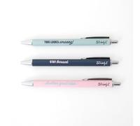 Mr. Wonderful - Set de 3 stylos pour des moments d'inspiration - Encre bleue et noire - set de stylos d'écriture