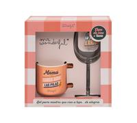 Mr. Wonderful- Set mères Ensemble Verre à vin + Tasse pour Les Mamans Qui Vont Toujours à Bout de Joie, Adulte Unisexe, Multicolore