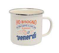 Mr.Wonderful Tasse en métal - J'ai besoin d'un café... et que ce soit à nouveau vendredi