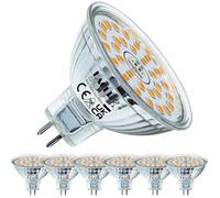 MR16 LED 12V GU5.3 Blanc Chaud 5W Ampoule Equivalent à 35W Halogène Lampe GU 5.3 2700K 400 Lumen Spot 120°Faisceaux Lot de 6