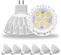 MR16 LED Ampoules GU5.3 6000K Blanc Froid NO Dimmable, AC/DC 12V GU5.3 MR16 LED 5W 450Lm équivalentes à 50W Halogène, Angle de Faisceau 38°, Lot de 6 pour paysage, encastré, éclairage sur rail