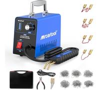 MRCARTOOL 220V Soudage Plastique Machine, Kit de Soudure Plastique avec 600 Agrafes Chaudes, Kit de Réparation de Pare-Chocs de Voiture avec 15W/35W/45W/65W/80W Réglable, pour Voiture Moto (Bleu)