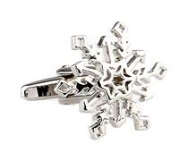 MRCUFF Découpe Flocon de Neige d'hiver de Noël Paire Boutons de Manchette dans Une boîte Cadeau de présentation et Chiffon