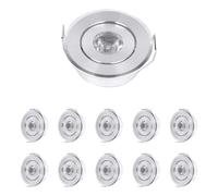 MRDEER Lot de 10 spots LED encastrables 230 V IP44 à spots de plafond, luminaires encastrables Mini Slim 20 mm ultra plats, blanc chaud 3000 K, spots encastrables orientables pour (Argenté)