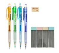 MROOFUL Le lot de porte-mines contient 4 porte-mines de 0,5 mm, 2 boîtes de mini gommes, des recharges de mines de crayon mécanique de 0,7 mm, une papeterie d'écriture polyvalente pour un usage